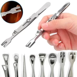 U CUT TWEEZER 5 inch With 1MM HOLE