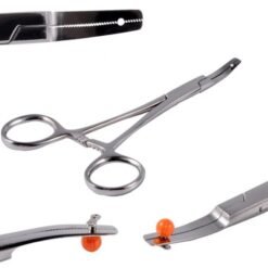 DERMAL HOLDING FLAT CURVED FORCEPS