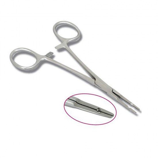DERMAL HOLDING FLAT STRAIGHT FORCEPS