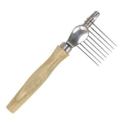 Bamboo Dematting Rake – Serrated Stainless Steel