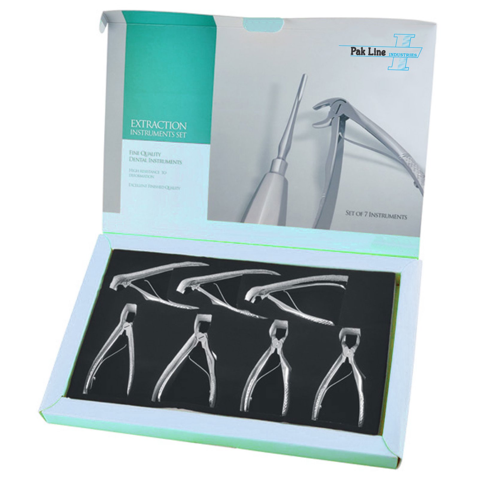 7 piece dental extracting forceps set pak line industries