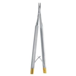 castroviejo needle holder tungsten carbide gold handle microsurgical suturing instrument pak line industries