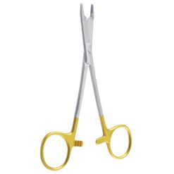 olsen-hegar needle holder with scissors tungsten carbide gold handle surgical dental veterinary suturing instrument pak line industries