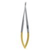 curved castroviejo needle holder tungsten carbide gold handle microsurgical suturing instrument pak line industries