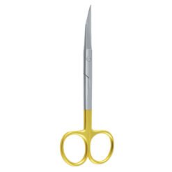 curved goldman-fox gum scissors tungsten carbide gold handle dental surgical instrument pak line industries