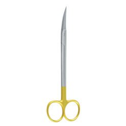 curved kelly scissors tungsten carbide gold handle dental surgical instrument pak line industries