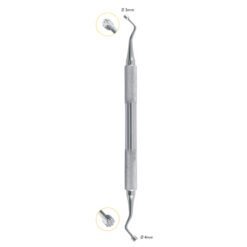 double ended serrated bone compactor stainless steel dental grafting instrument pak line industries