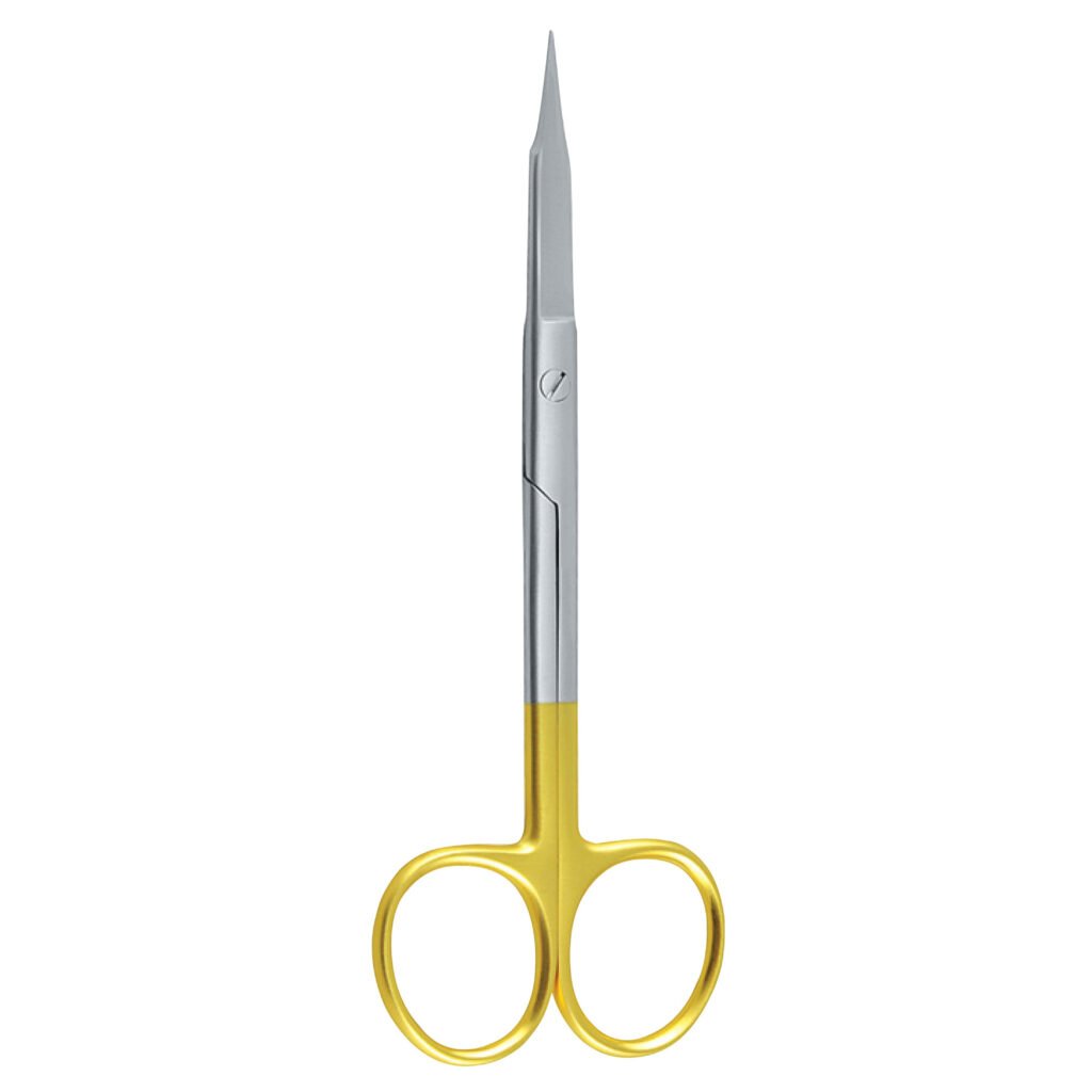 Stainless steel surgical scissors made from hardened martensitic steel