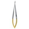 curved castroviejo needle holder tungsten carbide gold handle microsurgical suturing instrument pak line industries