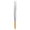 thumb dressing forceps tungsten carbide gold handle surgical tissue handling instrument pak line industries