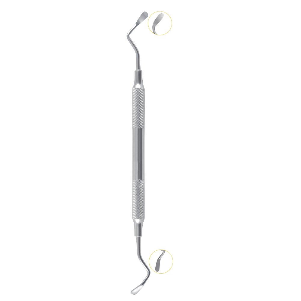 spoon shaped double ended sinus lift instrument stainless steel membrane elevator pak line industries