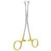 babcock tissue forceps fenestrated tungsten carbide gold handle surgical intestinal gynecological instrument pak line industries