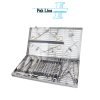 oral surgery kit complete dental extraction set 21 pcs stainless steel instruments in sterilisation cassette pak line industries