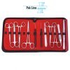 11 pcs dissection kit for beginners biology veterinary medical students stainless steel tools in red case pak line industries