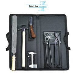 farrier tool kit complete black stainless steel hoof care set with zip wallet pak line industries