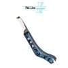 Jon Nunn straight blade left and right hand hoof knife with blue layered wooden handle made from surgical stainless steel by Pak Line Industries Pakistan