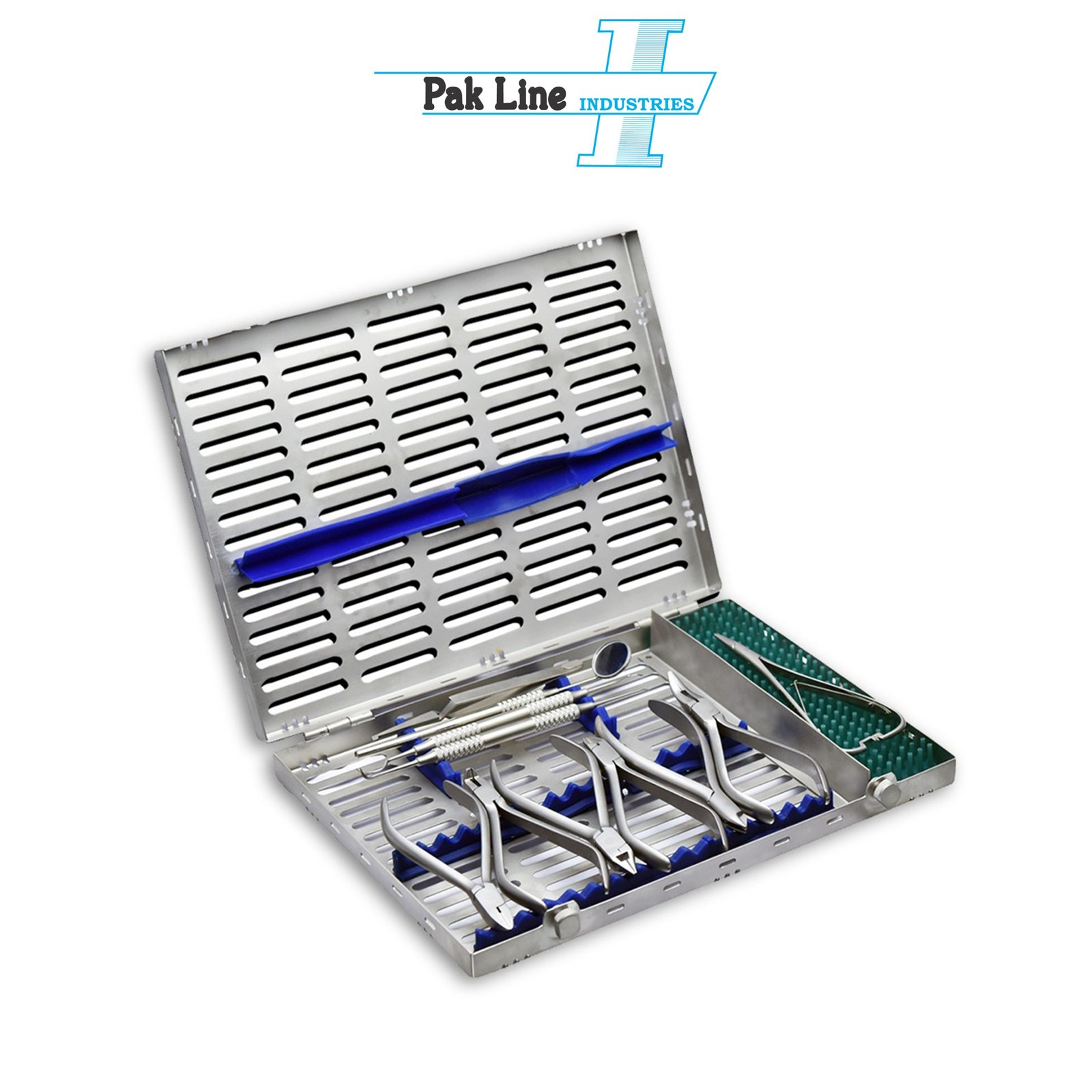 orthodontic arch wire set 11 pcs dental pliers cutters sterilisation cassette pak line industries
