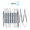 Non-Glare Featherweight Microsurgery Instrument Set with precision stainless steel ophthalmic and microsurgical instruments manufactured by Pak Line Industries.