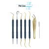 Dental Implant Instrument Set with 6 implant maintenance instruments and stainless steel sterilization cassette manufactured by Pak Line Industries.