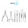 podiatry instruments set nail surgery 7 pieces thwaites nipper micro elevator beaver scalpel handle mosquito forceps adson tweezers pak line industries
