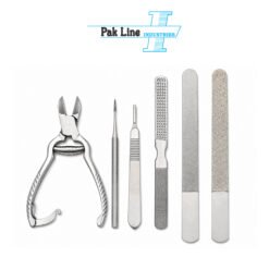 podiatry instruments set 13.5cm clippers mobile foot care set barrel spring nail nipper blacks file scalpel handle pak line industries
