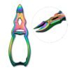 titanium cantilever nipper concave angled blade 16cm heavy duty double action rainbow coated toenail cutter pak line industries