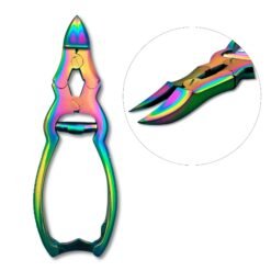 titanium cantilever nipper concave angled blade 16cm heavy duty double action rainbow coated toenail cutter pak line industries
