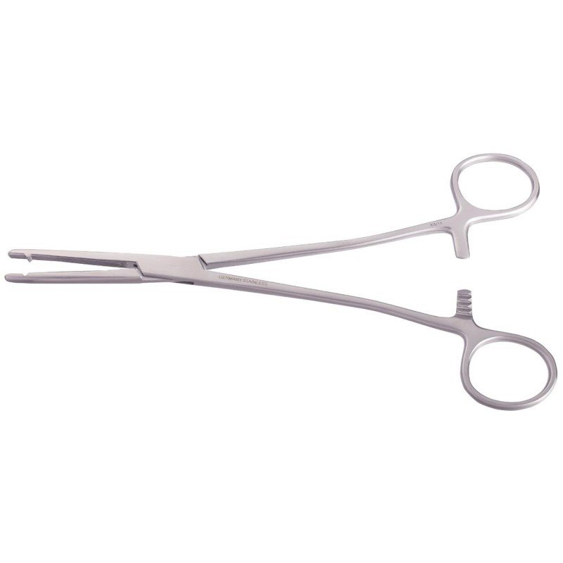ballentine hysterectomy forceps straight 1x2 teeth longitudinal serrations gynecological clamping forceps surgical stainless steel pak line industries